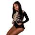 Halloween costumes row skeleton hollow faux cotton sleeveless crop hoodie NSLHC137579