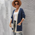 loose color matching long-sleeved knitted cardigan NSWJY137590