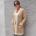 loose color matching long-sleeved knitted cardigan NSWJY137590