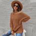 suéter de cuello redondo suelto sin tirantes de color sólido NSWJY137592