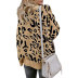 leopard print long sleeve turtleneck pullover sweater NSWJY137595