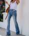 high waist elastic slim bootcut jeans NSGJW137625