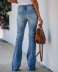 high waist elastic slim bootcut jeans NSGJW137625