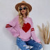 loose round neck pullover love print long-sleeved sweater NSWJY137639