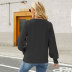 long-sleeved solid color rope knitted loose round neck pullover sweater NSWJY137640