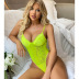 solid color lace see-through embroidery one-piece underwear NSSSW137651