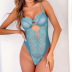 solid color see-through lace with underwire slip one-piece underwear NSSSW137654