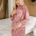 solid color long-sleeved velvet thickened warm pajamas NSMSY137657