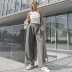 solid color loose high waist wide-leg pants NSSQS137675