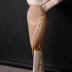 falda de tubo con abertura de cintura alta de cuero de pu de color sólido NSSQS137676