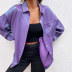 solid color satin loose lapel long-sleeved shirt NSSQS137681