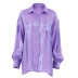 solid color satin loose lapel long-sleeved shirt NSSQS137681