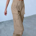 pantalones cargo de pernera ancha y tiro alto con múltiples bolsillos en color liso NSSQS137691
