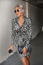 vestido ajustado de manga larga con cremallera y estampado de leopardo NSLNZ137711