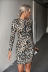 leopard print zipper long sleeve slim dress NSLNZ137711
