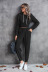 solid color pleated long-sleeved hoodie and slim pants suit NSLNZ137712