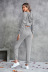 solid color pleated long-sleeved hoodie and slim pants suit NSLNZ137712