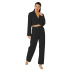 Plus Size Solid Color crop suit jacket and high waist Pants Two-piece Set NSHBG137722