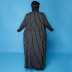 traje de tres piezas con chaleco, pantalones y cárdigan con estampado de rayas de talla grande NSLNW137735