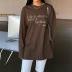 knitted round neck letter printing loose long-sleeved T-shirt NSAFS137746