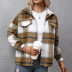 thickened cashmere long-sleeved loose plush plaid jacket NSYBL137752