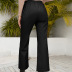 solid color high waist PU loose wide leg trousers NSYBL137753