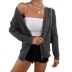 solid color single-breasted waffle knitted cardigan NSYBL137754