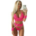 solid color embroidery lace hollow three-piece underwear set NSQMY137771