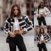 color stitching fur all-in-one long-sleeved jacket NSHFC137787