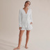 solid color double-layer cotton gauze long-sleeved top and shorts pajamas NSMSY137792