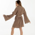 solid color long-sleeved crepe cotton bathrobe NSMSY137799