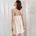 solid color short feather cardigan straps faux silk nightdress set NSMSY137800