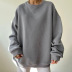 knitted round neck solid color loose long-sleeved sweatshirt NSAFS137816