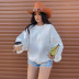Knitted round neck solid color loose long-sleeved sweatshirt NSAFS137820