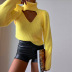 suéter de lana de dos piezas con cuello alto de color liso NSAFS137833