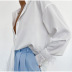 solid color ice silk feather stitching long sleeve shirt NSSFN137836