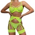 mesh see-through embroidery four-piece underwear set NSHLN137857