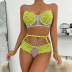 see-through lace hollow contrast color stitching chain decoration girdle underwear set NSHLN137859