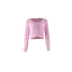 solid color long sleeve tight-fitting crop woolen cardigan NSSFN137928
