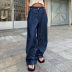 solid color loose tassel straight casual pants NSSFN137929
