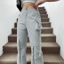 Pantalones cargo estilo hip-hop con múltiples bolsillos y correas con ojales NSAFS137950