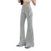 hip-hop style multi-pocket eyelet straps cargo pants NSAFS137950