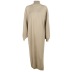 vestido suelto de lana de manga larga con cuello alto en color liso NSAFS137951