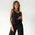 solid color V-neck camisole trousers loungewear can be worn outside NSMSY137956