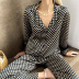 printed plaid long-sleeved shirt trousers loungewear can be worn outside NSMSY137957