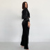 solid color Velvet Simple Long Sleeve Round Neck top Trousers Pajama Set NSMSY137958