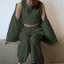solid color cotton and linen vest trousers coats three-piece loungewear can be worn outside NSMSY137964