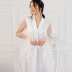 solid color lace feather stitching design elegant nightgown  NSMSY137971