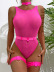 solid color tight-fitting waist hanging neck sling one-piece underwear NSSSW137987