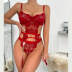 embroidery hollow back lace see-through two-piece underwear set NSHLN137993